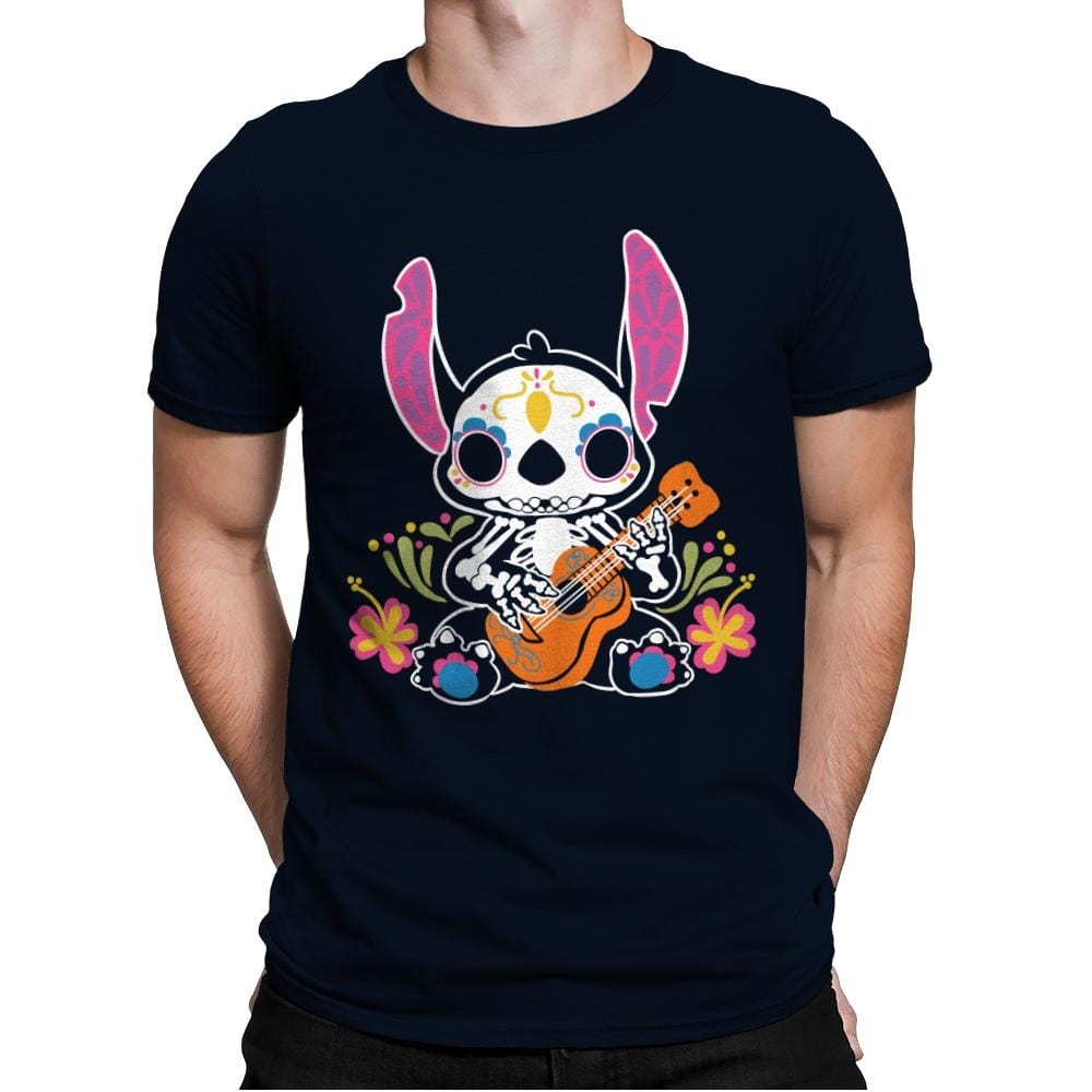 Calavera Alien - Mens Premium T-Shirts RIPT Apparel Small / Midnight Navy