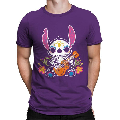 Calavera Alien - Mens Premium T-Shirts RIPT Apparel Small / Purple Rush