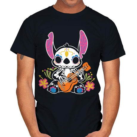 Calavera Alien - Mens T-Shirts RIPT Apparel Small / Black