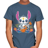 Calavera Alien - Mens T-Shirts RIPT Apparel Small / Indigo Blue