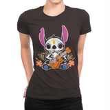 Calavera Alien - Womens Premium T-Shirts RIPT Apparel Small / Dark Chocolate
