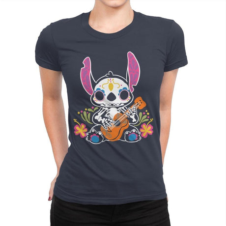 Calavera Alien - Womens Premium T-Shirts RIPT Apparel Small / Indigo