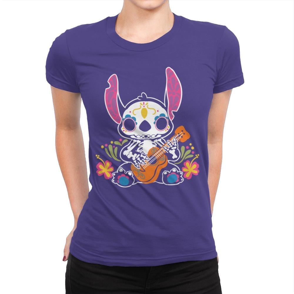 Calavera Alien - Womens Premium T-Shirts RIPT Apparel Small / Purple Rush