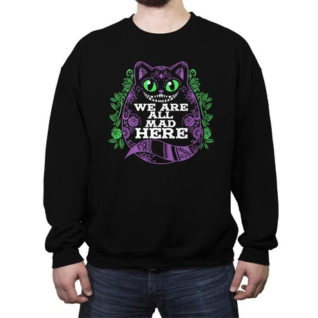 Calavera Cheshire Cat - Crew Neck Sweatshirt Crew Neck Sweatshirt RIPT Apparel Small / Black