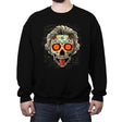 Calavera Einstein - Crew Neck Sweatshirt Crew Neck Sweatshirt RIPT Apparel Small / Black