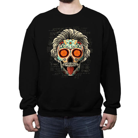 Calavera Einstein - Crew Neck Sweatshirt Crew Neck Sweatshirt RIPT Apparel Small / Black