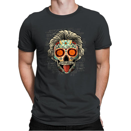 Calavera Einstein - Mens Premium T-Shirts RIPT Apparel Small / Heavy Metal