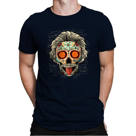 Calavera Einstein - Mens Premium T-Shirts RIPT Apparel Small / Midnight Navy