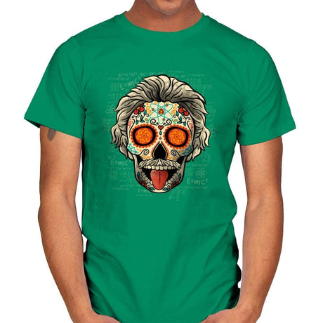 Calavera Einstein - Mens T-Shirts RIPT Apparel Small / Kelly