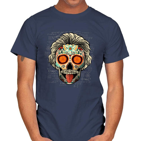 Calavera Einstein - Mens T-Shirts RIPT Apparel Small / Navy