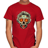 Calavera Einstein - Mens T-Shirts RIPT Apparel Small / Red