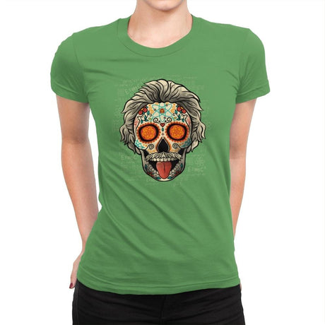 Calavera Einstein - Womens Premium T-Shirts RIPT Apparel Small / Kelly