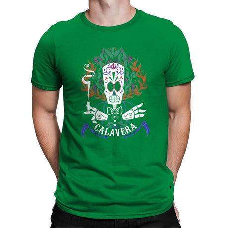 Calavera - Mens Premium T-Shirts RIPT Apparel Small / Kelly Green
