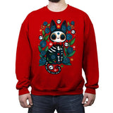 Calavera Witched Cat - Crew Neck Sweatshirt Crew Neck Sweatshirt RIPT Apparel Small / Red