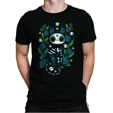 Calavera Witched Cat - Mens Premium T-Shirts RIPT Apparel Small / Black
