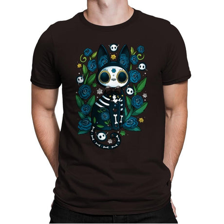Calavera Witched Cat - Mens Premium T-Shirts RIPT Apparel Small / Dark Chocolate