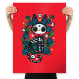 Calavera Witched Cat - Prints Posters RIPT Apparel 18x24 / Red