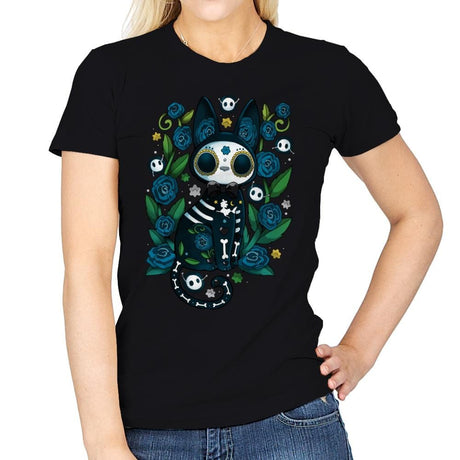 Calavera Witched Cat - Womens T-Shirts RIPT Apparel Small / Black