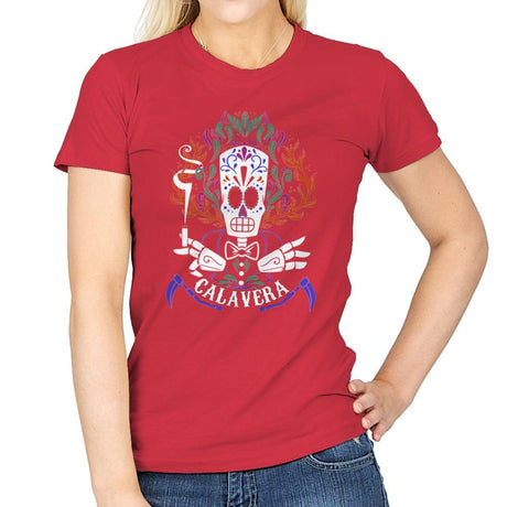 Calavera - Womens T-Shirts RIPT Apparel Small / Red