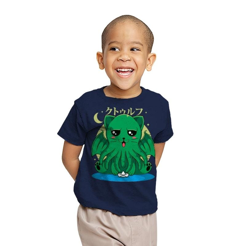 Call of Cathulhu - Youth T-Shirts RIPT Apparel X-small / Navy