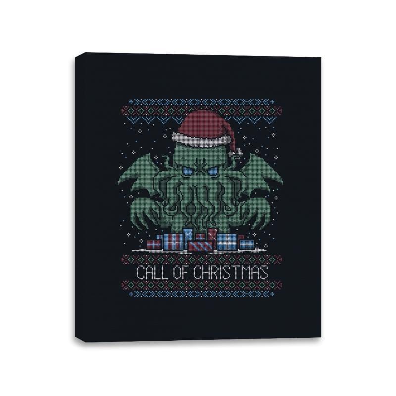 Call Of Christmas - Ugly Holiday - Canvas Wraps Canvas Wraps RIPT Apparel 11x14 / Black