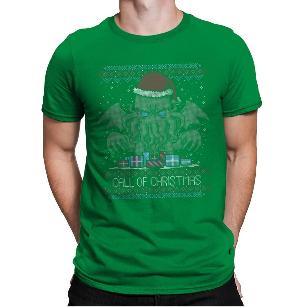 Call Of Christmas - Ugly Holiday - Mens Premium T-Shirts RIPT Apparel Small / Kelly Green