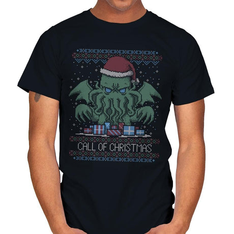 Call Of Christmas - Ugly Holiday - Mens T-Shirts RIPT Apparel Small / Black