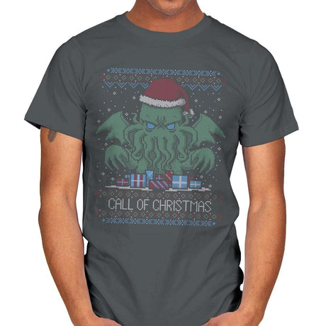 Call Of Christmas - Ugly Holiday - Mens T-Shirts RIPT Apparel Small / Charcoal