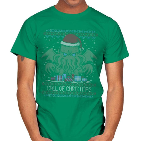 Call Of Christmas - Ugly Holiday - Mens T-Shirts RIPT Apparel Small / Kelly Green