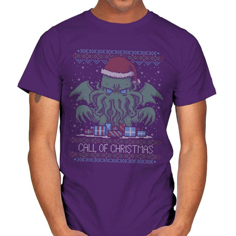 Call Of Christmas - Ugly Holiday - Mens T-Shirts RIPT Apparel Small / Purple