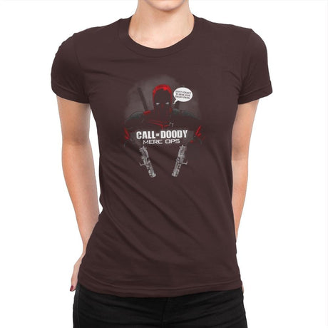 Call of Doody Exclusive - Womens Premium T-Shirts RIPT Apparel Small / Dark Chocolate