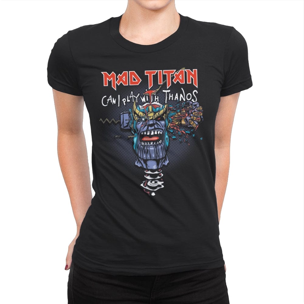Can I Play with Thanos - Womens Premium T-Shirts RIPT Apparel Small / Black