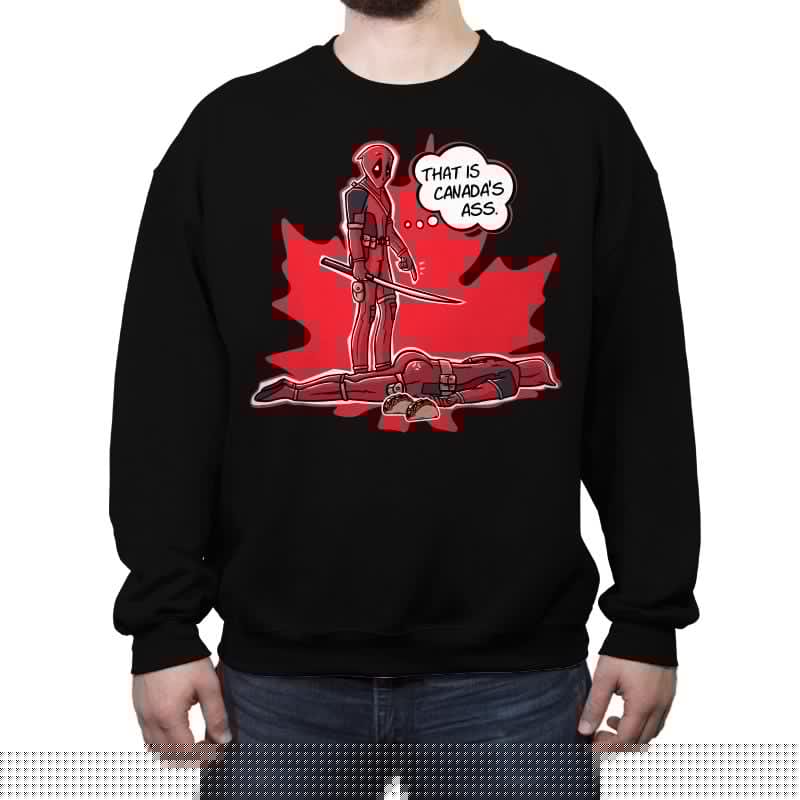 Canada's Ass - Crew Neck Sweatshirt Crew Neck Sweatshirt RIPT Apparel Small / Black