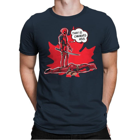 Canada's Ass - Mens Premium T-Shirts RIPT Apparel Small / Indigo
