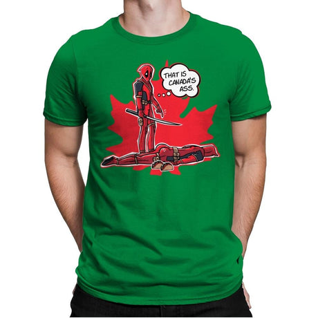 Canada's Ass - Mens Premium T-Shirts RIPT Apparel Small / Kelly Green