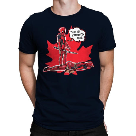 Canada's Ass - Mens Premium T-Shirts RIPT Apparel Small / Midnight Navy