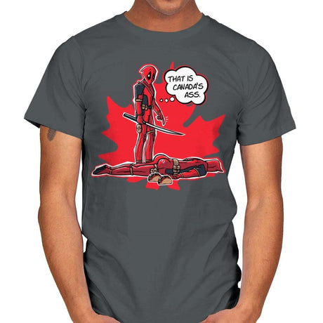 Canada's Ass - Mens T-Shirts RIPT Apparel Small / Charcoal