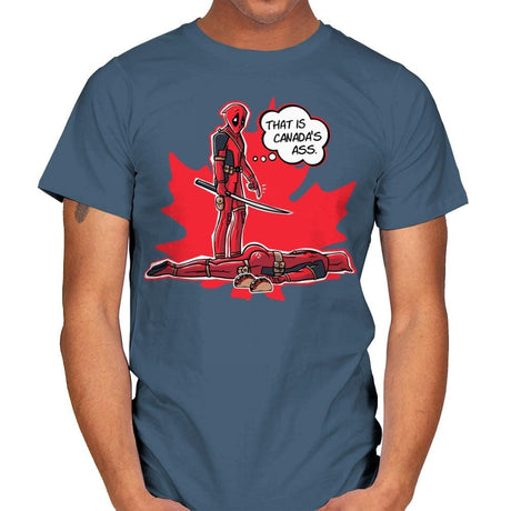 Canada's Ass - Mens T-Shirts RIPT Apparel Small / Indigo Blue