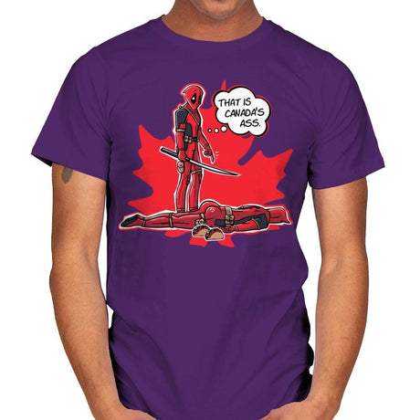 Canada's Ass - Mens T-Shirts RIPT Apparel Small / Purple