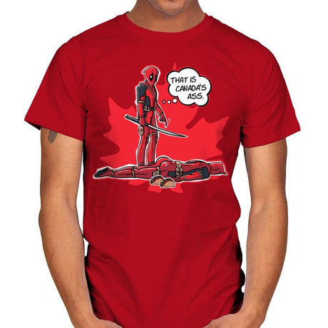 Canada's Ass - Mens T-Shirts RIPT Apparel Small / Red