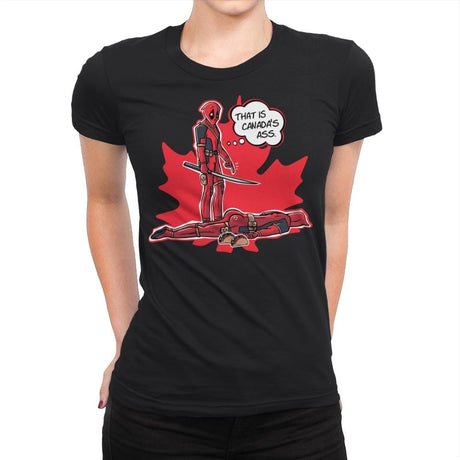 Canada's Ass - Womens Premium T-Shirts RIPT Apparel Small / Black