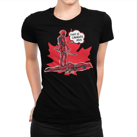 Canada's Ass - Womens Premium T-Shirts RIPT Apparel Small / Indigo