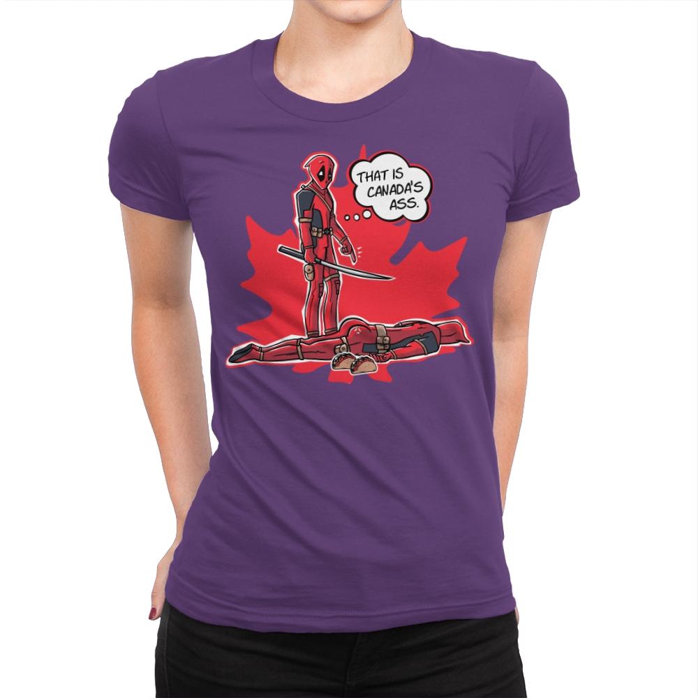 Canada's Ass - Womens Premium T-Shirts RIPT Apparel Small / Purple Rush