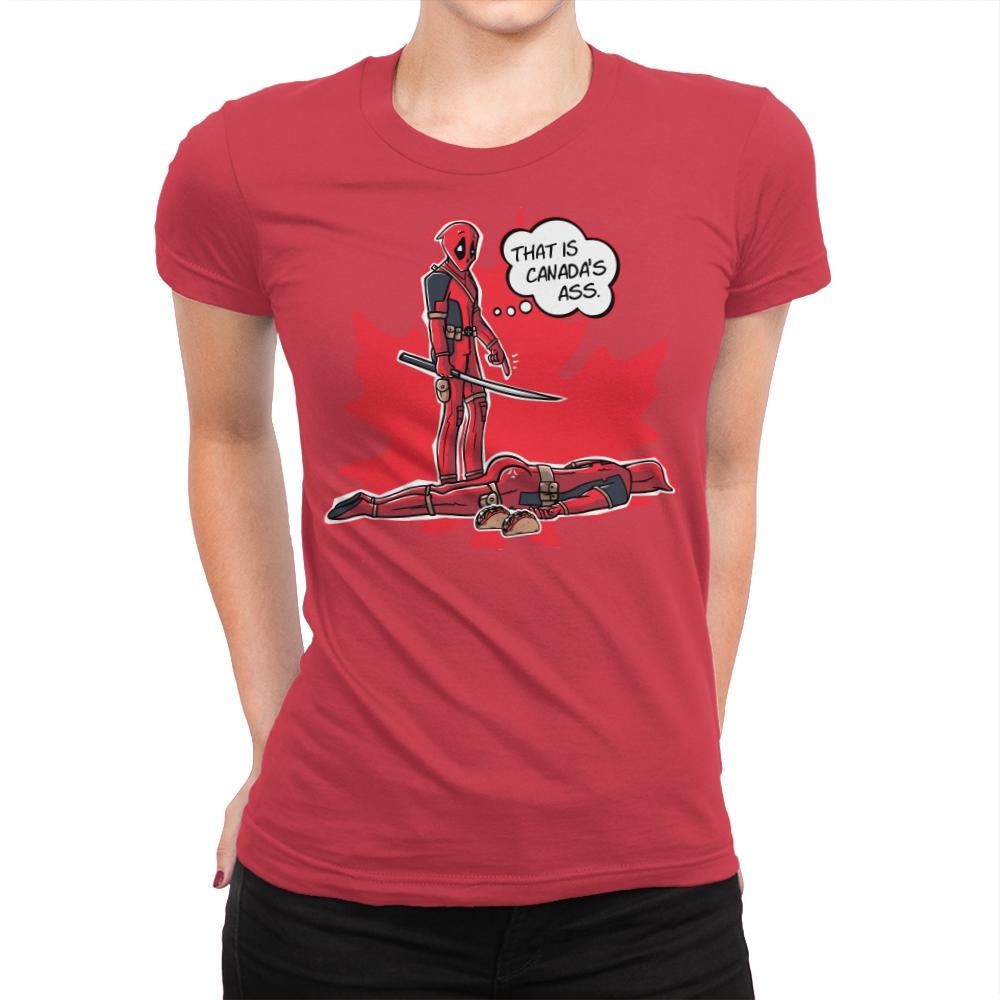 Canada's Ass - Womens Premium T-Shirts RIPT Apparel Small / Red
