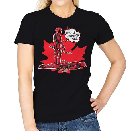 Canada's Ass - Womens T-Shirts RIPT Apparel Small / Black