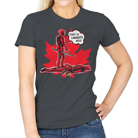 Canada's Ass - Womens T-Shirts RIPT Apparel Small / Charcoal