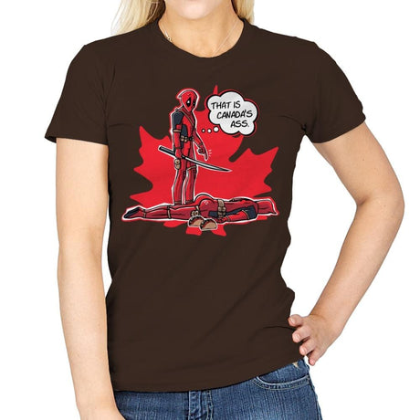 Canada's Ass - Womens T-Shirts RIPT Apparel Small / Dark Chocolate