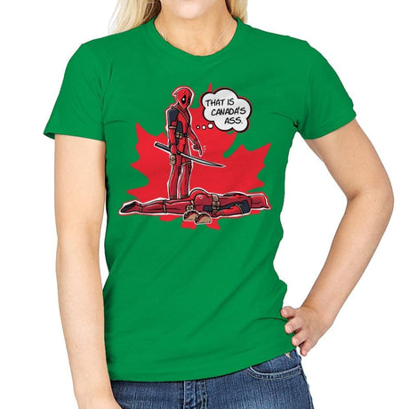 Canada's Ass - Womens T-Shirts RIPT Apparel Small / Irish Green