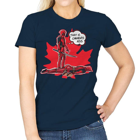 Canada's Ass - Womens T-Shirts RIPT Apparel Small / Navy