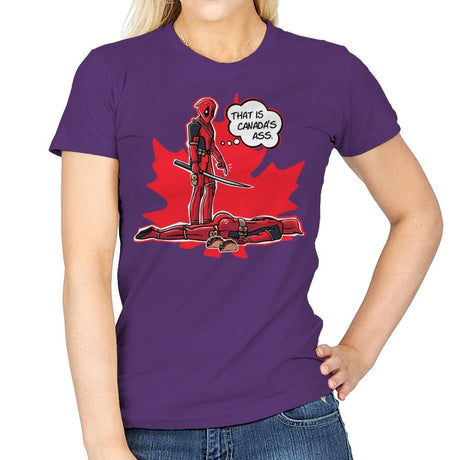 Canada's Ass - Womens T-Shirts RIPT Apparel Small / Purple
